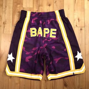 Purple camo Basketball Shorts Lサイズ a bathing ape BAPE エイプ ベイプ アベイシングエイプ ハーフパンツ ショーツ y7