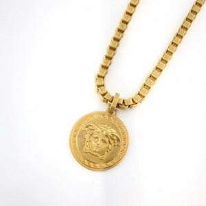 ◆ 希少 VERSACE / ヴェルサーチ メデューサ ネックレス ペンダント アクセサリー ゴールド系 箱付き 146747