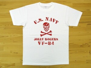 JOLLY ROGERS VF-84 白 5.6oz 半袖Tシャツ 赤 XXXL 大きいサイズ ミリタリー ジョリーロジャース スカル ドクロ U.S. NAVY