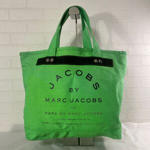 4063☆ MARC BY MARC JACOBS バック カバン トートバッグ キャンバスバック レディース グリーン プロント 