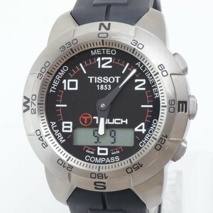 2409-537 ティソ クオーツ 腕時計 TISSOT Z253/535 Tタッチ アナデジ チタン 純正ベルト