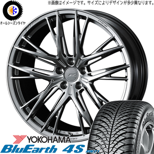 225/55R19 オールシーズンタイヤホイールセット クラウンクロスオーバー etc (YOKOHAMA BluEarth AW21 & FZERO FZ5 5穴 114.3)