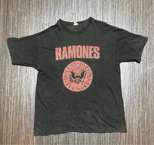 ラモーンズ Tシャツ RAMONES LOGO T-shirt XL vintage made in USA black hey ho let