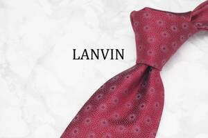 【美品】LANVIN ランバン A-711 赤系 FRANCE フランス製 ブランド ネクタイ 良品 古着 卸 USED オールド SILK