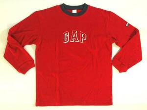 ☆ギャップ【GAP】長袖Tシャツ L/G(10)FOR KIDS赤 ロゴプリント