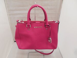 【MICHAEL KORS】マイケルコース　2WAYバッグ　ネオンピンク　レザー　SY02-CSH