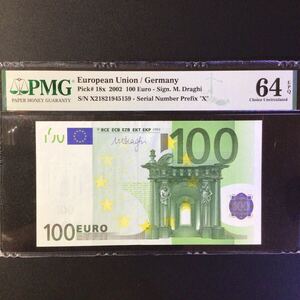 World Banknote Grading EUROPEAN UNION《GERMANY》100 Euro【2002】『PMG Grading Choice Uncirculated 64 EPQ』