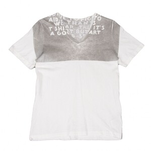 メゾンマルタンマルジェラMaison Martin Margiela 箔プリントエイズTシャツ 白シルバーM位