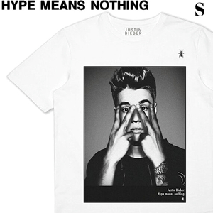 S 新品【HYPE MEANS NOTHING JUSTIN BIEBER T-SHIRT WHITE ハイプ ミーンズ ナッシング ジャスティンビーバー Tシャツ ホワイト】 