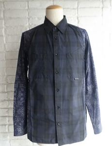 再出品無し★、、、3万8500円の新品 ロアー roar guns クレージーパターン チェック シャツ CHECK×BANDANA CRAZY PATTERN SHIRTS