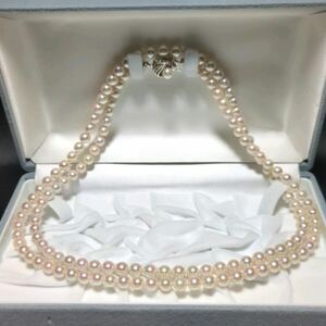 【92cm】ロング アコヤ真珠 6.0-6.5mm 干渉色 ホワイト ネックレス 本真珠 アクセサリー SILVER pearl あこや パール