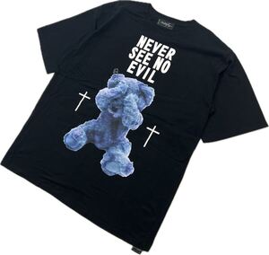 MILKBOY ☆ ミルクボーイ NEVER SEE NO EVIL ベア Tシャツ ブラック フリー ビッグシルエット ユニセックス モード ストリート 古着■S3877