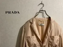 イタリア製 PRADA フロントホック シルク テーラード ジャケット