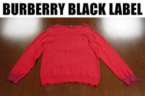 バーバリーブラックレーベルセーター/BURBERRY BLACK LABEL 水玉ニット/サイズ２/レッド/三陽商会