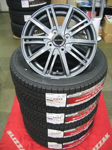 ブリヂストン 国産 スタッドレス タイヤ ブリザック VRX3 165/65R15 81Q & ガンメタ アルミホイール 新品 4本 セット 送料無料 デリカ D2