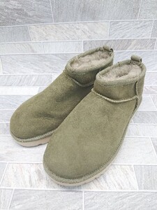 ■ UGG アグ Classic Ultra Mini ラウンドトゥ かわいい ショート ムートンブーツ サイズ24.0㎝ カーキ系 レディース P