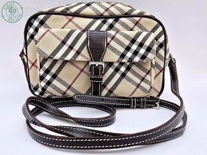 BA0605101　☆ Burberry Blue Label バーバリーブルーレーベル ショルダーバッグ 斜め掛け ノバチェック ベージュ系 レザー 中古