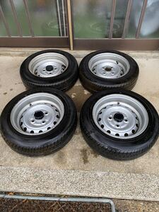 145/70r12 5j テッチンホイール 深リム PCD100 街道レーサー