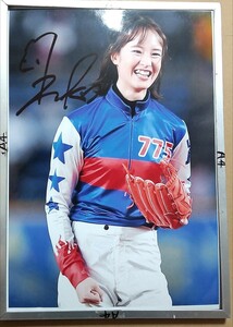 藤田菜七子騎手直筆サインパネル　マリンスタジアムの始球式　☆祝☆若くして頂点を極めた騎手を引退して本業の芸能活動に本腰を入れる