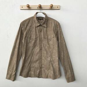 HIDEAWAYS NICOLE ハイダウェイ ニコル メンズ USED加工 ウエスタン風 合皮シャツJKT 美品 size 48