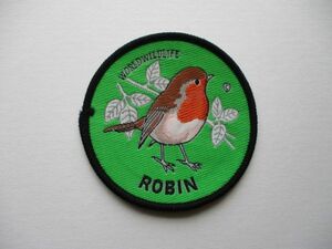 70s WORLD WILDLIFEヨーロッパ コマドリ『ROBIN』Collector Badgesワッペン/鳥バードウォッチング野鳥OUTDOOR自然 PATCHアップリケ V193