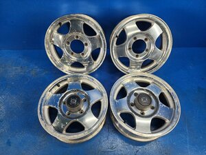 中古 スズキ ジムニー JA11V 16x5.5J 5H 139.7 16インチ 純正 アルミホイール 4本セット 未テスト ジャンク品 (棚0000-701)