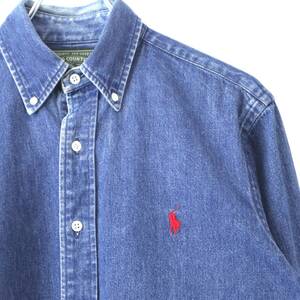 [希少サイズ] 80s 90s POLO COUNTRY Denim Shirt ポロカン ポロカントリー デニムシャツ vintage ヴィンテージ 真紺 レア ラルフローレン