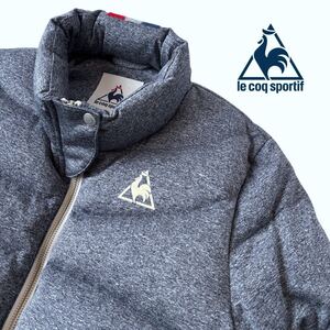 (美品) ルコック スポルティフ lecoq sportif フルジップ ダウンジャケット レディース M ネイビー グレー ダウン ジャケット