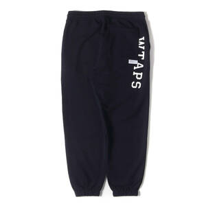 美品 WTAPS ダブルタップス パンツ サイズ:M 23SS カレッジロゴ スウェットパンツ DESIGN TROUSERS COTTON. COLLEGE ネイビー