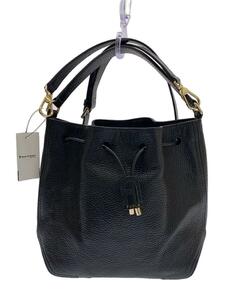 FURLA◆巾着バッグ/2WAY/アテナ/ショルダーバッグ/レザー/ブラック/無地/WB00541