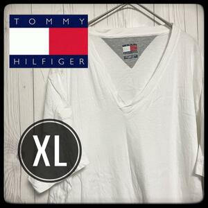 ◆ Tommy Hilfiger ◆ トミーフィルフィガー Tシャツ 無地 白 オーバーサイズ ホワイト ビッグサイズ XL