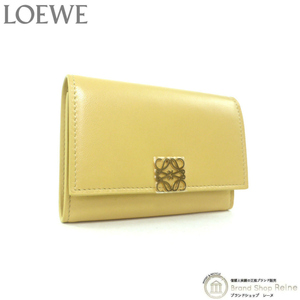 ロエベ （LOEWE） パファー アナグラム バーティカル ウォレット 三つ折り 財布 C821S33X06 ダークバター（新品（訳アリ））