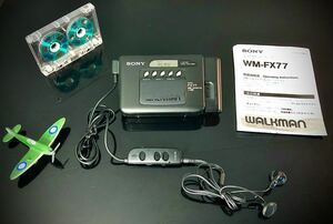カセットウォークマン SONY WM-FX77、黒色「整備済み、完動超美品」