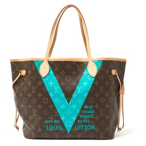 LOUIS VUITTON ルイヴィトン ネヴァーフル MM M41601 トート ショルダーバッグ モノグラム×レザー ブラウン×グリーン レディース