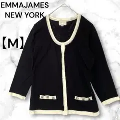 EMMAJAMES NEW YORK　ビジューカーディガン　薄手　七分袖　M