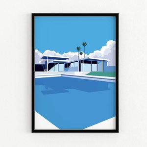 ポスター 30x40cm CITY POP カリフォルニア プール アートポスター California Pool