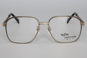 【未使用・新品】高級品 EXECUTIVE TITAN FRAME KOOKI 18K飾り DX 2013 TS グレー GRY 27 (IP加工) 54□16 140 MADE IN JAPAN H-2