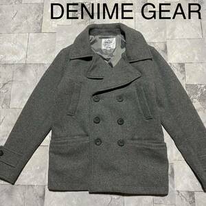 DENIME GEAR ドゥニーム WOOL ウール混 ピーコート アウター ジャケット Pコート グレー サイズS 玉FS1250