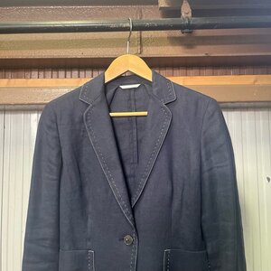 Max Mara リネン テーラードジャケット 麻100% 1つボタン 紺/ネイビー イタリア製 マックスマーラ digjunkmarket