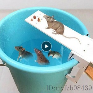 Ir1637: ねずみ 鼠 捕獲 捕まえる バケツ 落下 トラップ 落とし穴 DIY 害虫 シーソー マウス キャッチャー 駆除 飲食店 エサ 罠 害虫駆除