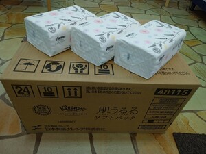 日本製紙クレシア クリネックス 肌うるる ソフトパック 240組（480枚）×24パック （1ケース）