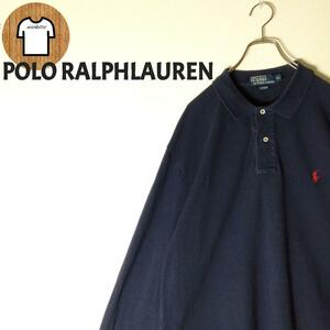 【POLO RALPHLAUREN ポロシャツ 2XL 刺繍ロゴ 鹿の子織 A761