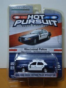 ★グリーンライト 1/64　HOT PURSUIT　ウエストウッド 警察　フォード ビクトリア ポリスインターセプター　2008 フォード 　 未開封★