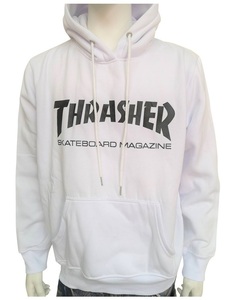 pk-THRASHER01-Wt-M THRASHER スラッシャー スケートマグ スウェット パーカー プルオーバー ホワイト M