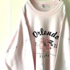 ハイビスカス フロリダ Orlando スウェット 2X ピンク 古着