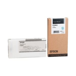 【新品】(まとめ) エプソン EPSON インクカートリッジ マットブラック 200ml ICMB63 1個 〔×10セット〕