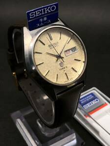 オールドクオーツの名品◆セイコー/SEIKO【タイプⅡ/TYPE2】変わり文字盤◆亀戸精工舎1977年製◆SEIKOベルト◆新品電池交換済み