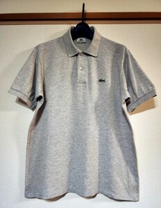 新品【定価16,500円】LACOSTE ラコステ 高級ポロシャツ　L1264Z(1212)サイズ3　グレー　日本製　LEON　ゴルフ