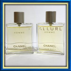 CHANELシャネル ★ALLURE HOMME アリュールオム オードゥトワレット50ml×2本セット★ロゴハゲ有り★残量多