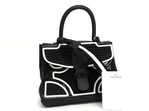 1円 ■極美品■ DELVAUX デルヴォー ブリヨンMM チャンピオン PVC×ラバー 2WAY ハンドバッグ ショルダー 肩掛け ブラック系 BI8710